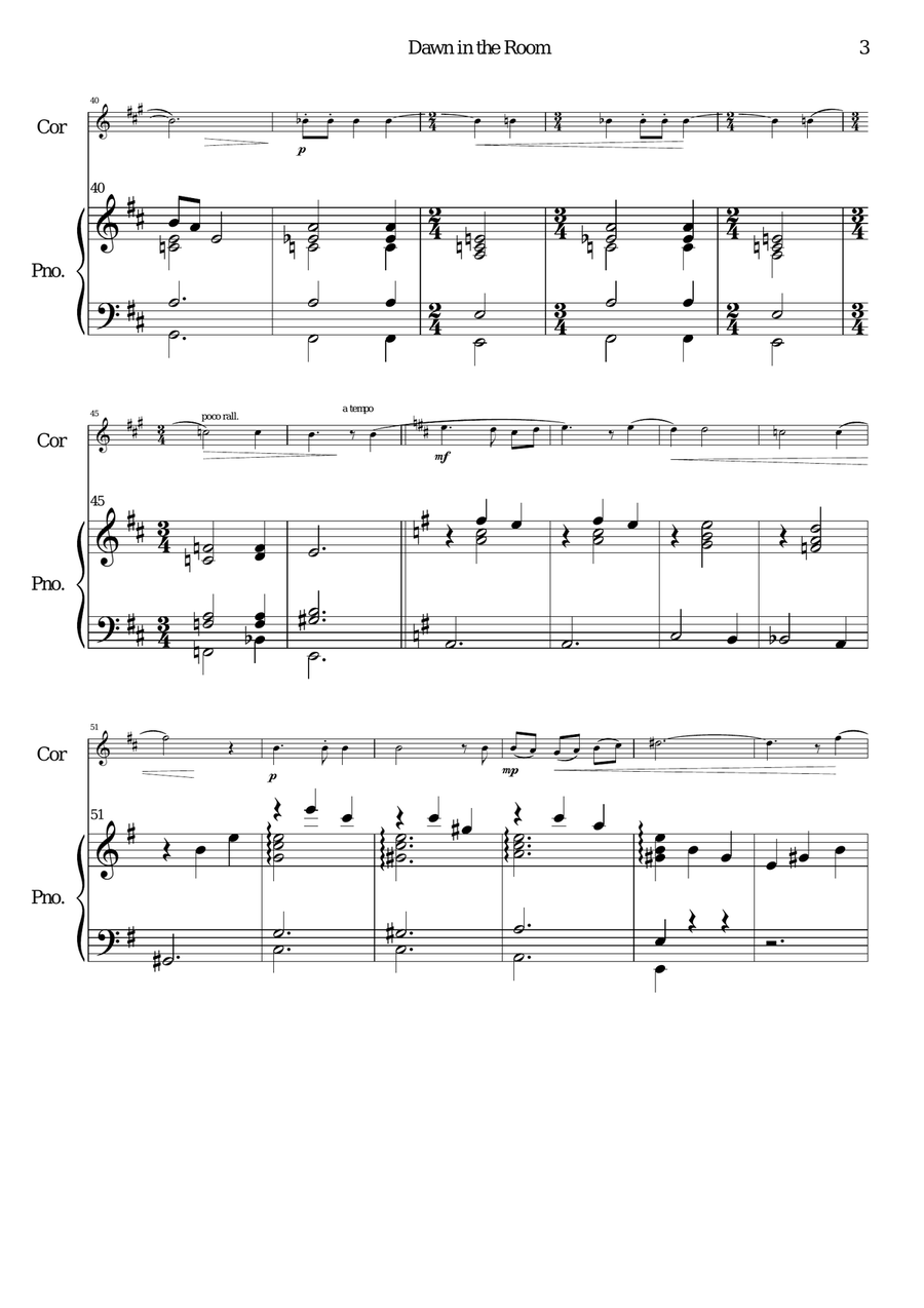 Dawn in the Room for cor anglais and piano English Horn scores gallery preview page 3