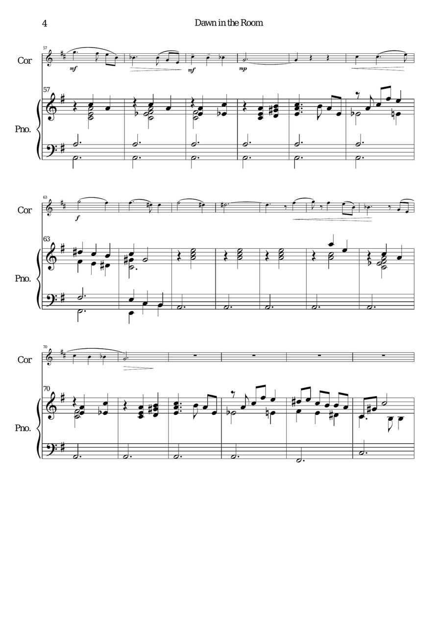 Dawn in the Room for cor anglais and piano English Horn scores gallery preview page 4