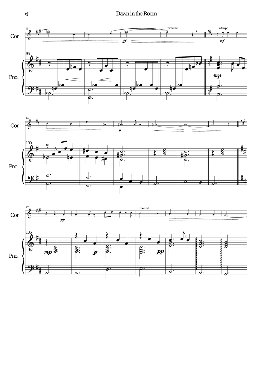 Dawn in the Room for cor anglais and piano English Horn scores gallery preview page 6
