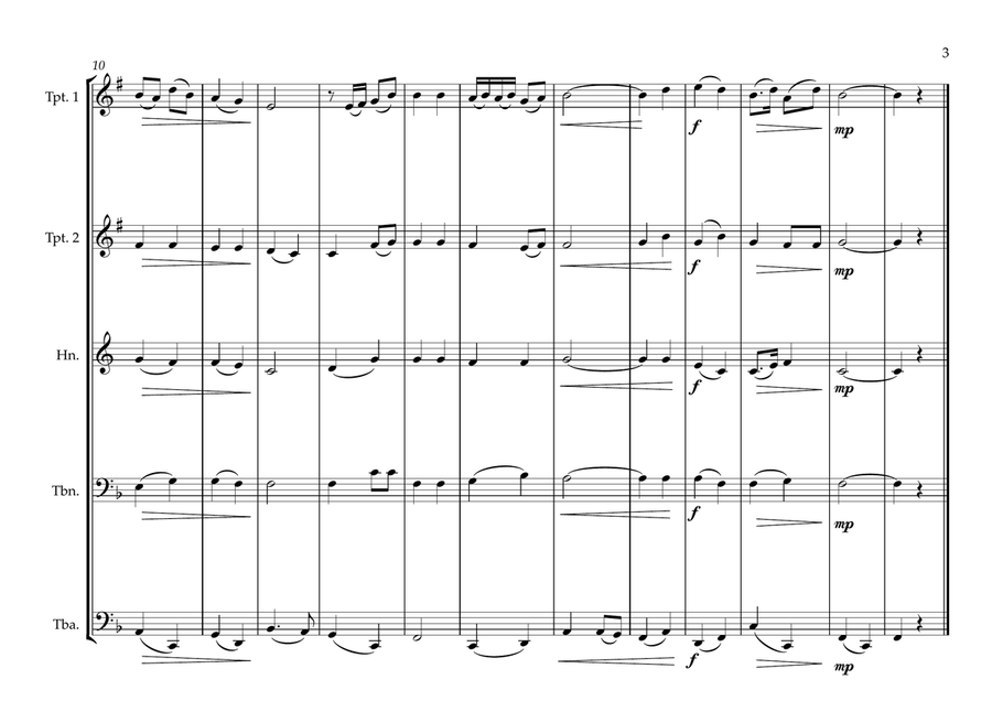 Cambodian National Anthem (Nokoreach) for Brass Quintet Brass Quintet scores gallery preview page 3