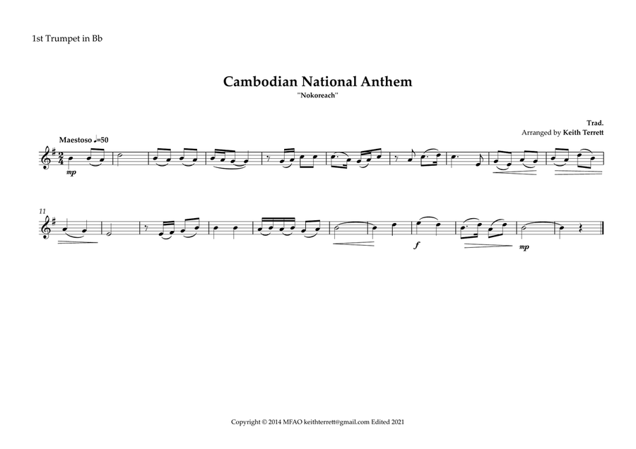 Cambodian National Anthem (Nokoreach) for Brass Quintet Brass Quintet scores gallery preview page 4