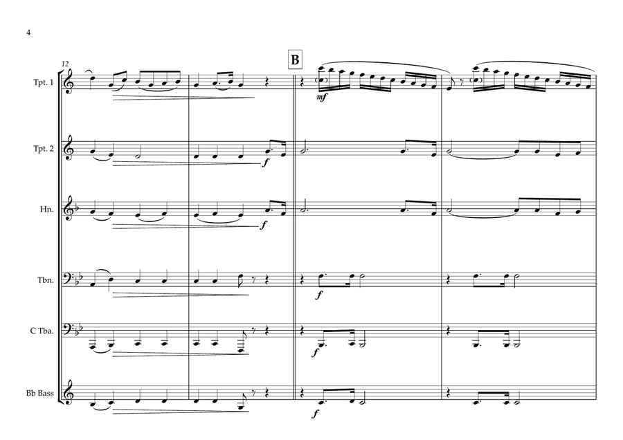 Congo (Democratic Repubic) National Anthem (Debout Kongolaise-Arise Congolese) for Brass Quintet Brass Quintet scores gallery preview page 4