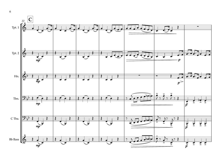 Congo (Democratic Repubic) National Anthem (Debout Kongolaise-Arise Congolese) for Brass Quintet Brass Quintet scores gallery preview page 6