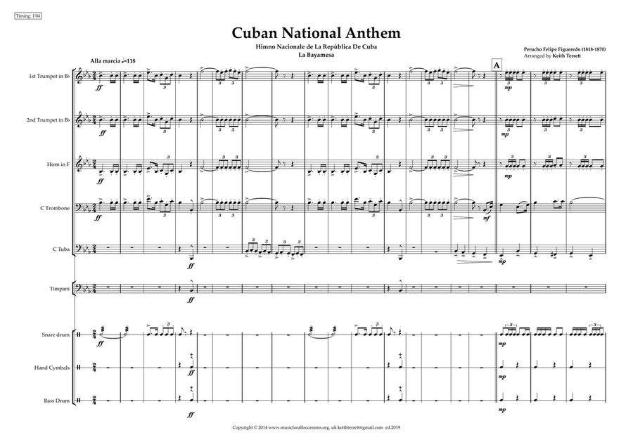 Cuban National Anthem for Brass Quintet Brass Quintet scores gallery preview page 2