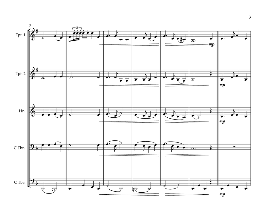 Curaçaoan National Anthem (Himno di Korsou) for Brass Quintet Brass Quintet scores gallery preview page 3