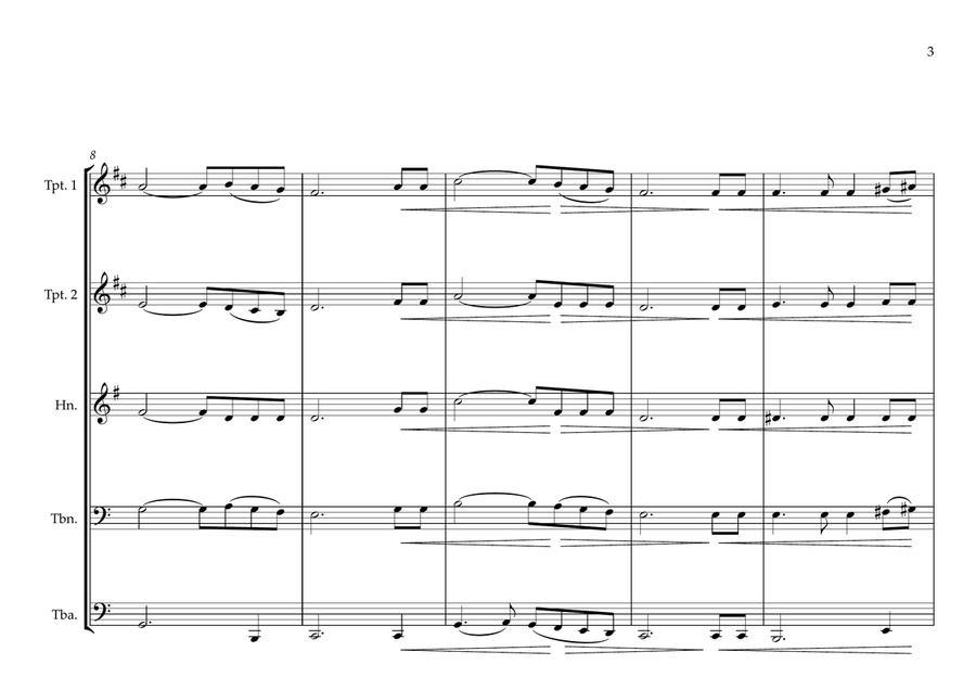 Czech Republic National Anthem for Brass Quintet Brass Quintet scores gallery preview page 3