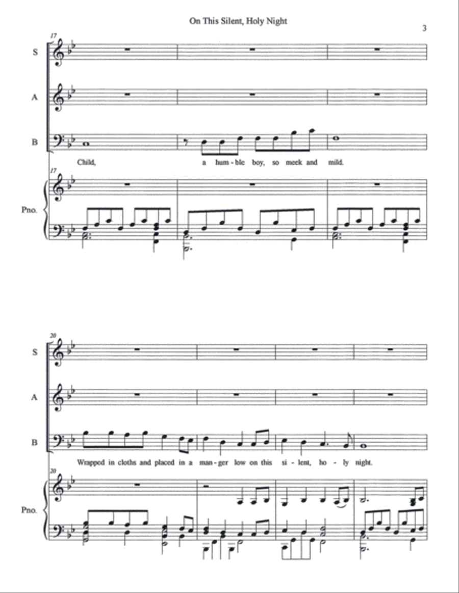 On This Silent, Holy Night 3-Part scores gallery preview page 5