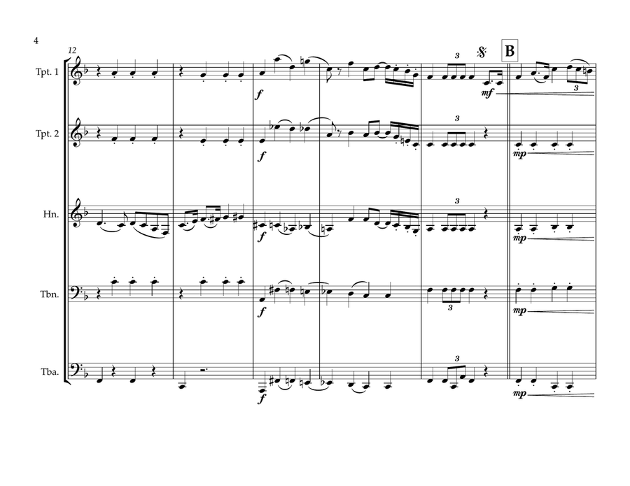Ecuadorian National Anthem (Ekuador- Equateur) for Brass Quintet Brass Quintet scores gallery preview page 4
