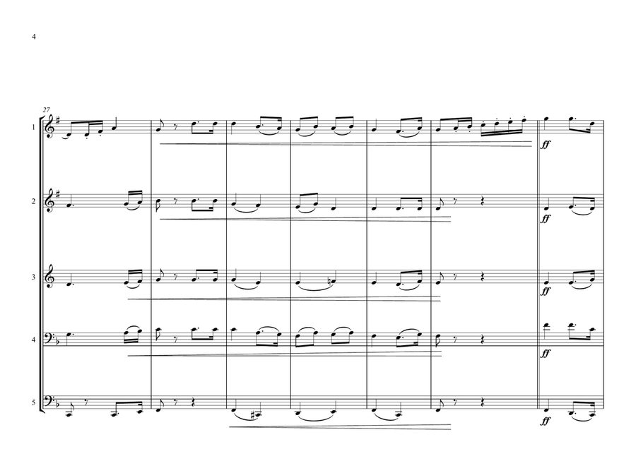 Egyptian National Anthem (Bilady, laki hubbi wa fu'ad) for Brass Quintet Brass Quintet scores gallery preview page 4
