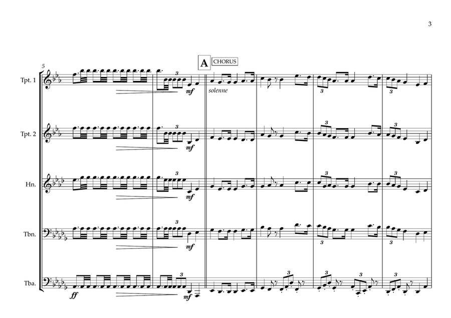 El Salvadorian National Anthem (Himno nacional) for Brass Quintet Brass Quintet scores gallery preview page 3