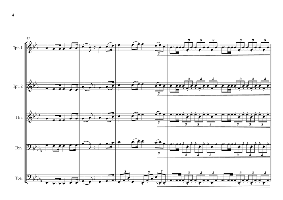 El Salvadorian National Anthem (Himno nacional) for Brass Quintet Brass Quintet scores gallery preview page 4