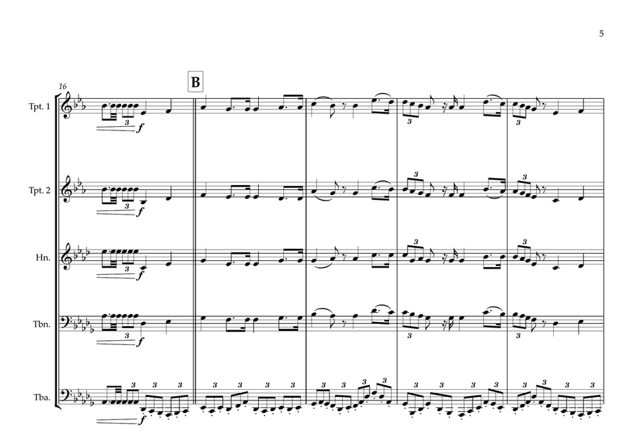 El Salvadorian National Anthem (Himno nacional) for Brass Quintet Brass Quintet scores gallery preview page 5