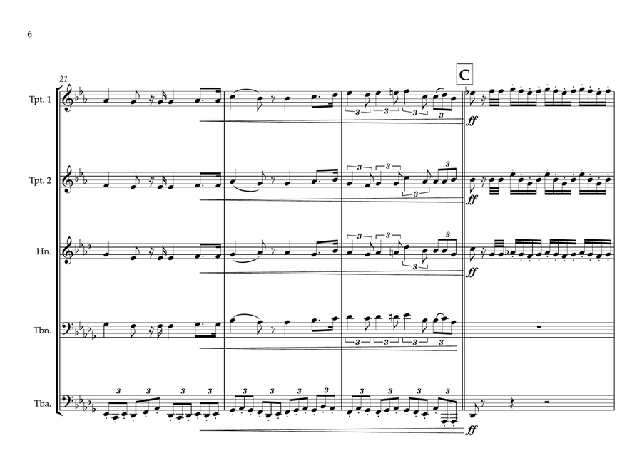 El Salvadorian National Anthem (Himno nacional) for Brass Quintet Brass Quintet scores gallery preview page 6