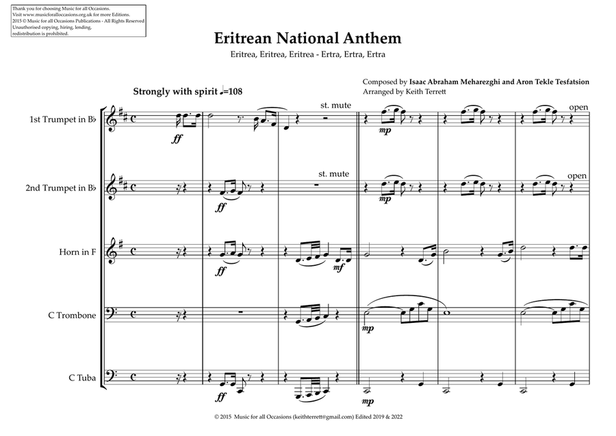 Eritrean National Anthem (Ertra, Ertra, Ertra (Tigrinya: Brass Ensemble scores gallery preview page 2