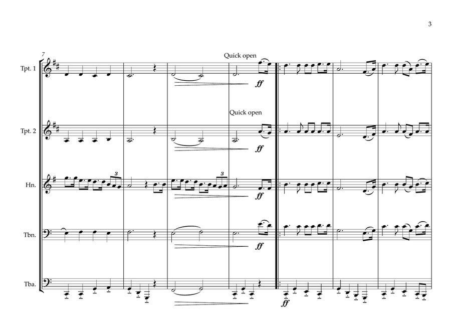 Eritrean National Anthem (Ertra, Ertra, Ertra (Tigrinya: Brass Ensemble scores gallery preview page 3