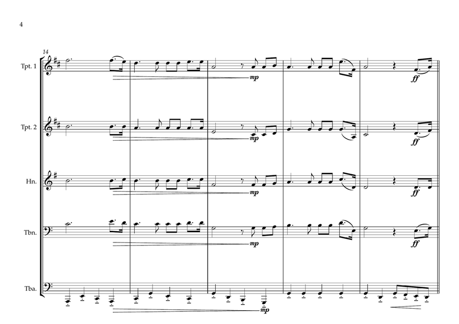 Eritrean National Anthem (Ertra, Ertra, Ertra (Tigrinya: Brass Ensemble scores gallery preview page 4