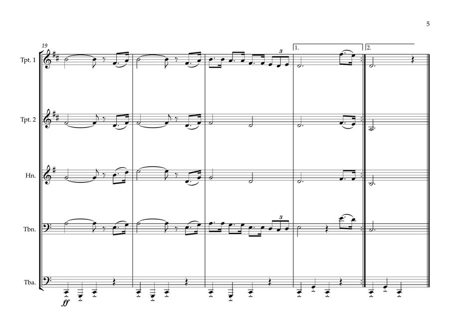 Eritrean National Anthem (Ertra, Ertra, Ertra (Tigrinya: Brass Ensemble scores gallery preview page 5