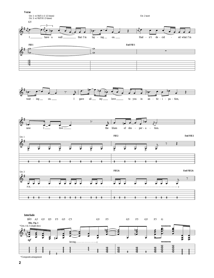 Blues Of Desperation Acoustic Guitar scores gallery preview page 2