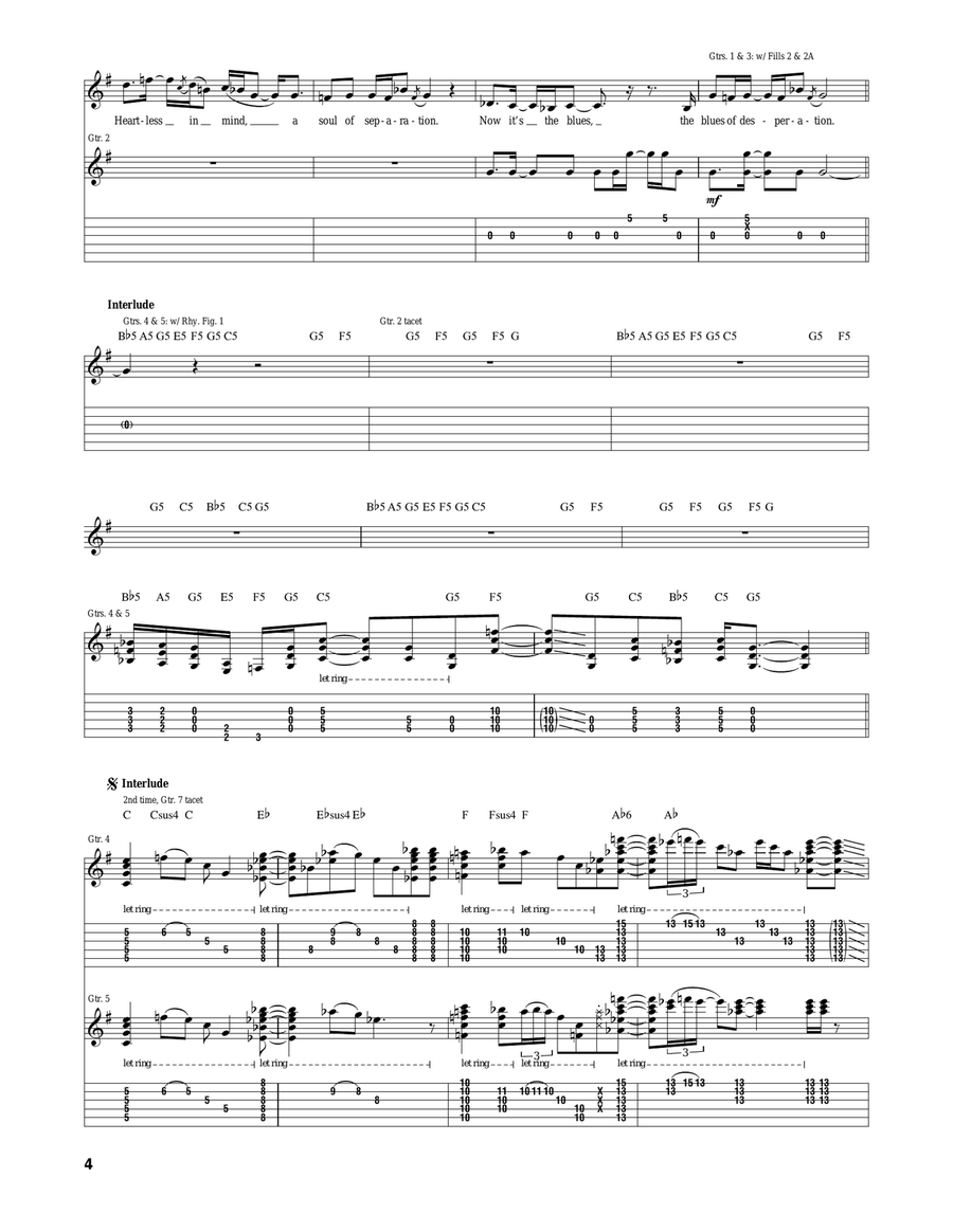 Blues Of Desperation Acoustic Guitar scores gallery preview page 4