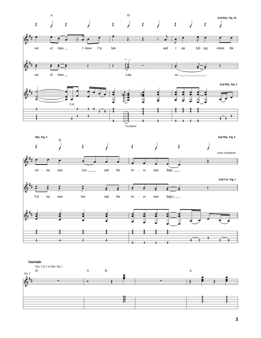 The Valley Runs Low The Valley Runs Low Acoustic Guitar scores gallery preview page 3
