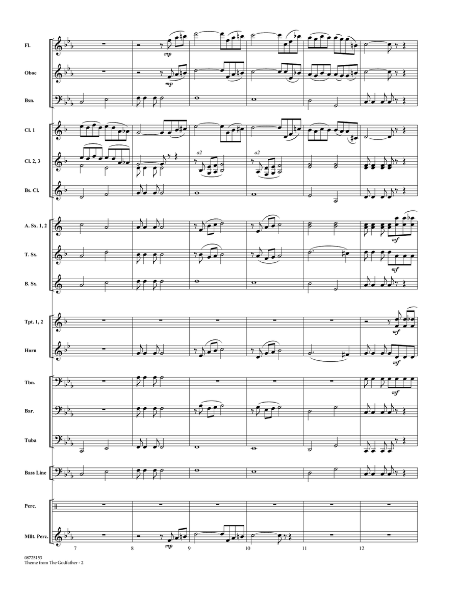 Theme From The Godfather - Full Score Concert Band scores gallery preview page 2