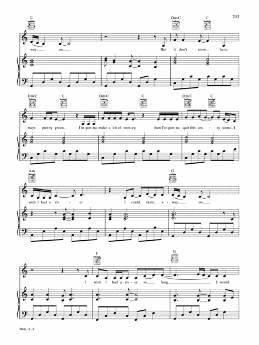 River Piano, Vocal, Guitar scores gallery preview page 2
