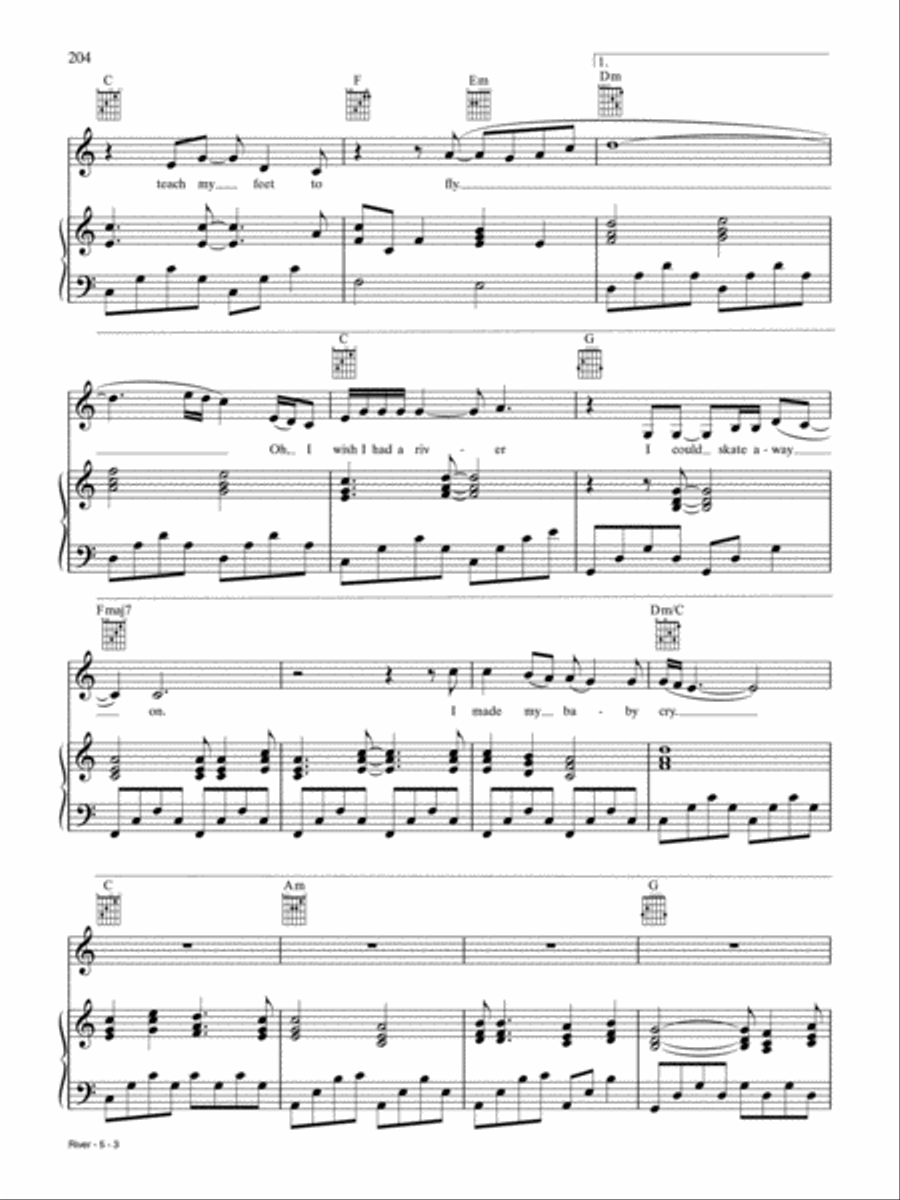 River Piano, Vocal, Guitar scores gallery preview page 3