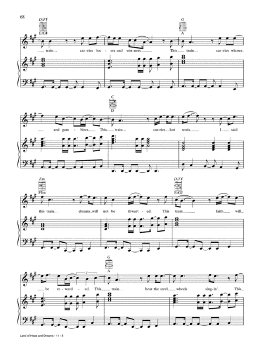 Land of Hope and Dreams Piano, Vocal, Guitar scores gallery preview page 5