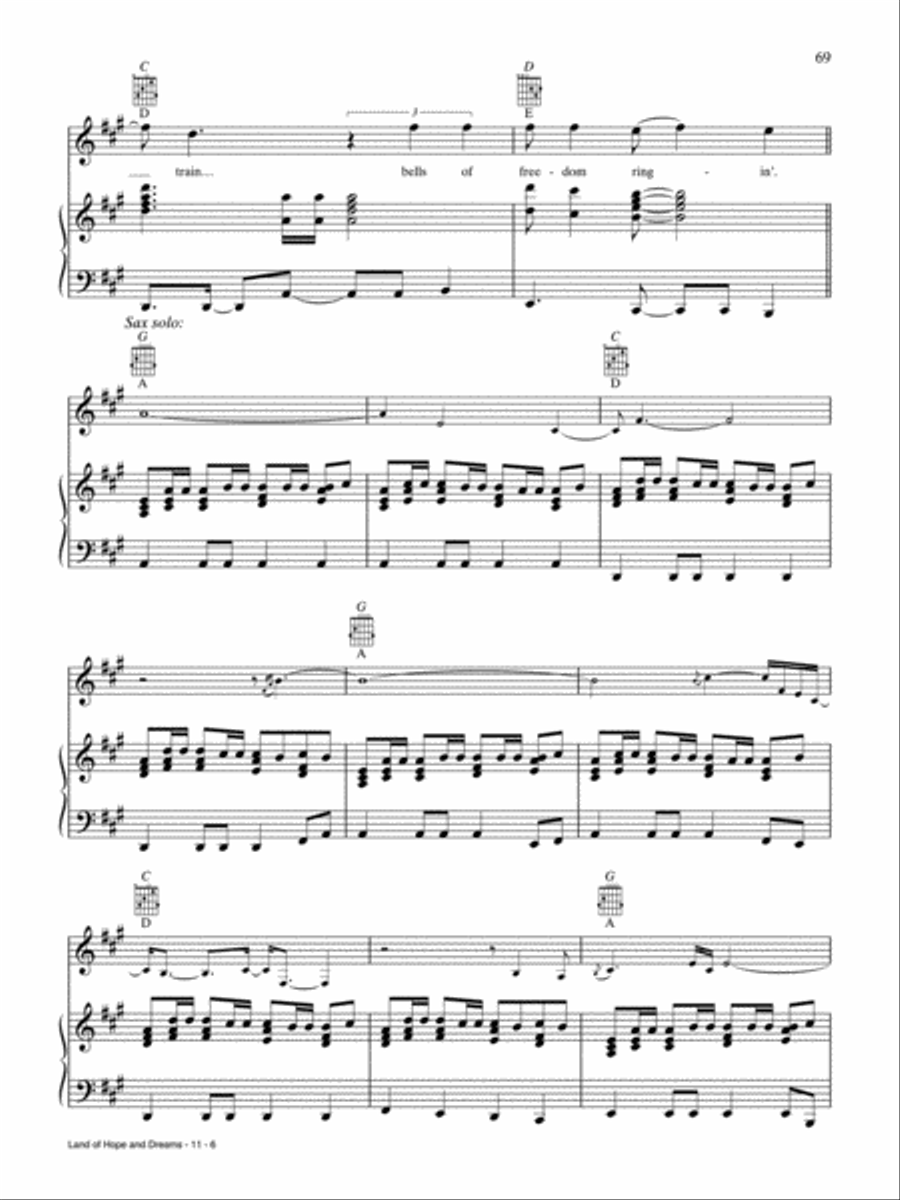 Land of Hope and Dreams Piano, Vocal, Guitar scores gallery preview page 6