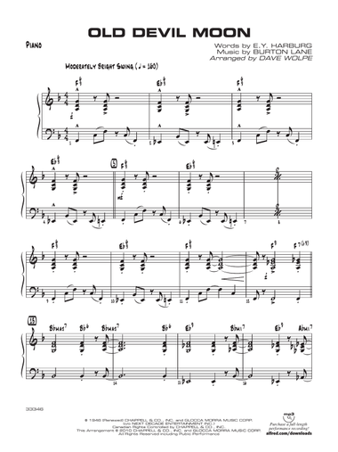 Old Devil Moon: Piano Accompaniment