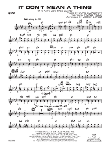 It Don't Mean a Thing (If It Ain't Got That Swing): Guitar