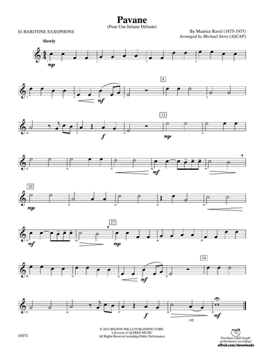 Pavane: E-flat Baritone Saxophone
