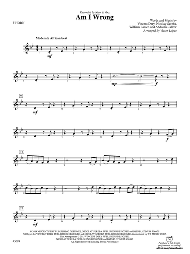 Am I Wrong: 1st F Horn