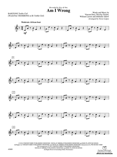 Am I Wrong: Baritone T.C.