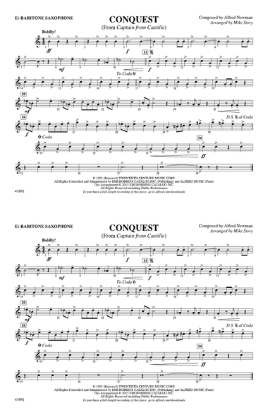 Conquest (from Captain from Castille): E-flat Baritone Saxophone
