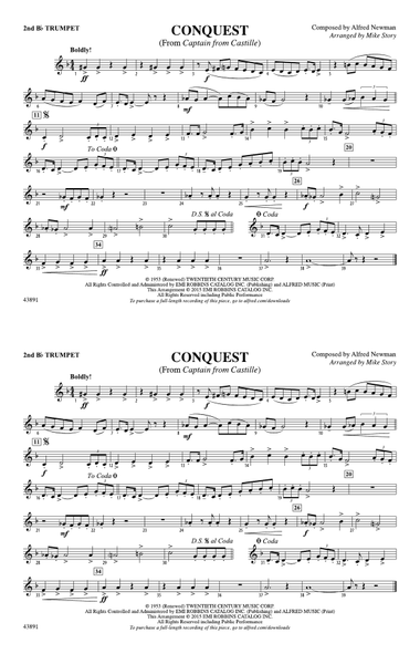 Conquest (from Captain from Castille): 2nd B-flat Trumpet