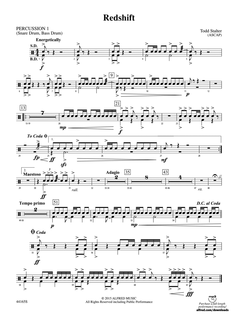 Redshift: 1st Percussion Concert Band scores gallery preview page 1