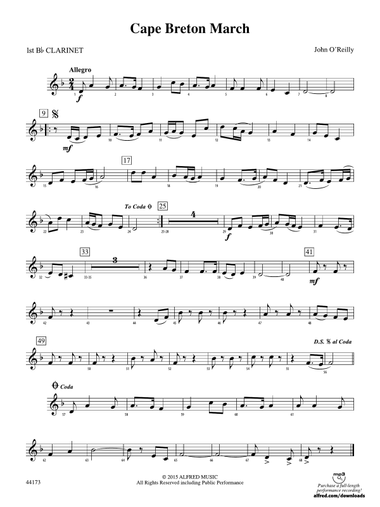Cape Breton March: 1st B-flat Clarinet