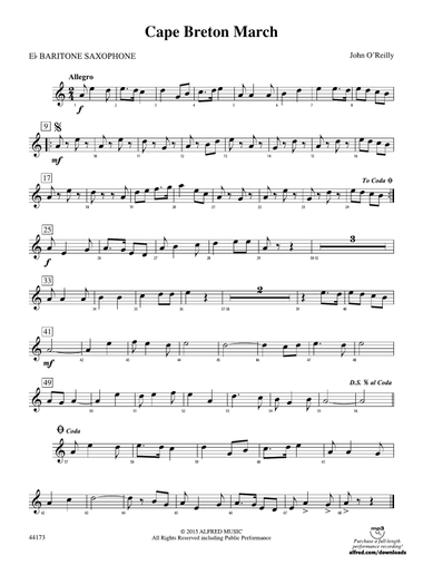 Cape Breton March: E-flat Baritone Saxophone