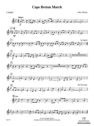 Cape Breton March: 1st F Horn