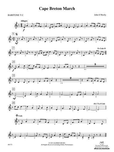 Cape Breton March: Baritone T.C.