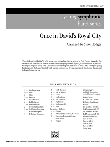Once in Royal David's City: Score