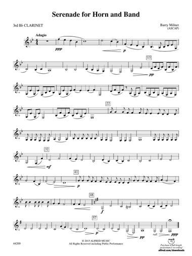 Serenade for Horn and Band: 3rd B-flat Clarinet