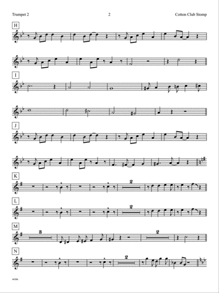 Cotton Club Stomp: 2nd B-flat Trumpet Jazz Ensemble scores gallery preview page 2