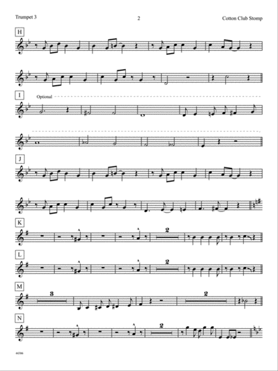 Cotton Club Stomp: 3rd B-flat Trumpet Jazz Ensemble scores gallery preview page 2