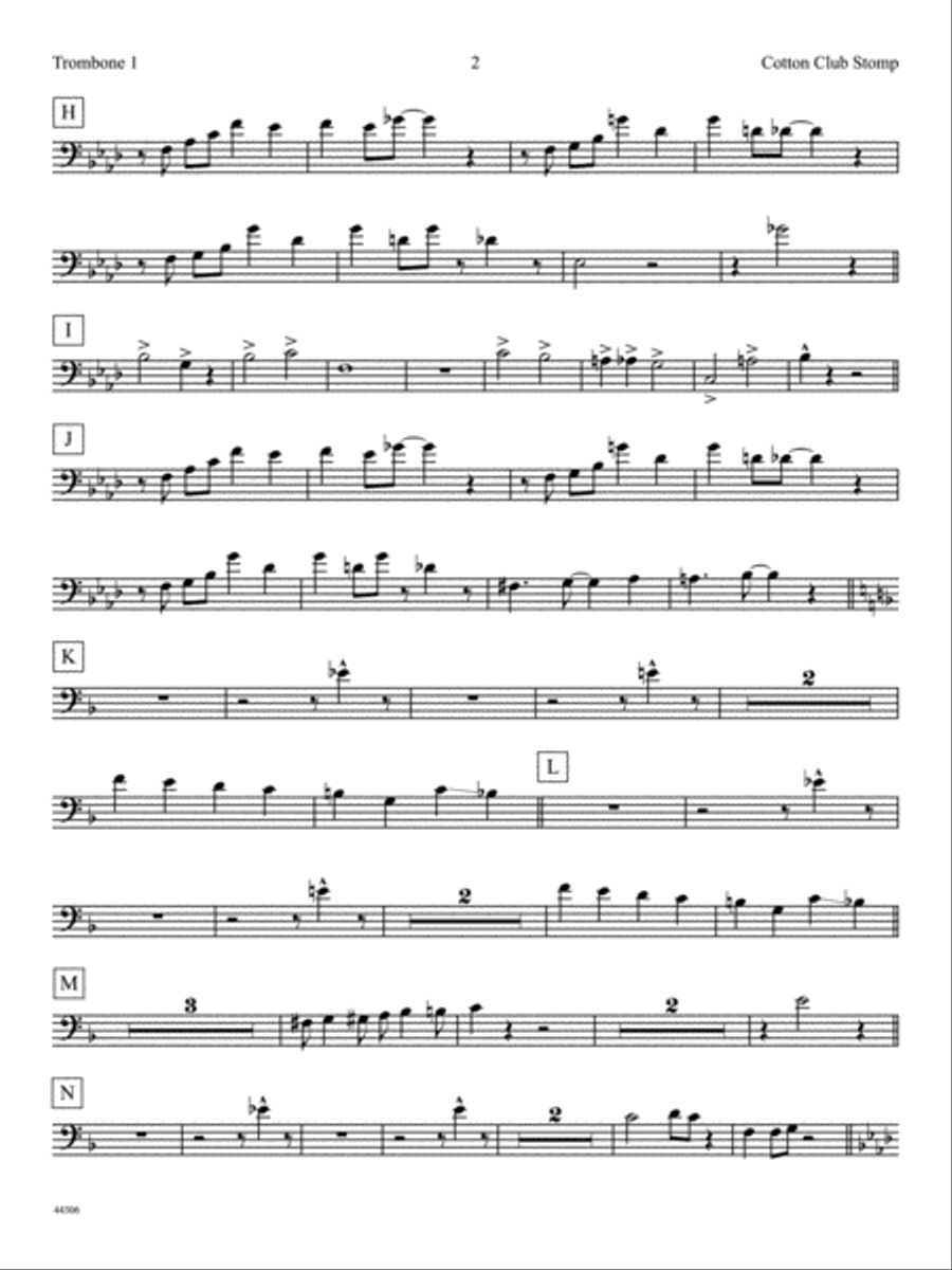 Cotton Club Stomp: 1st Trombone Jazz Ensemble scores gallery preview page 2