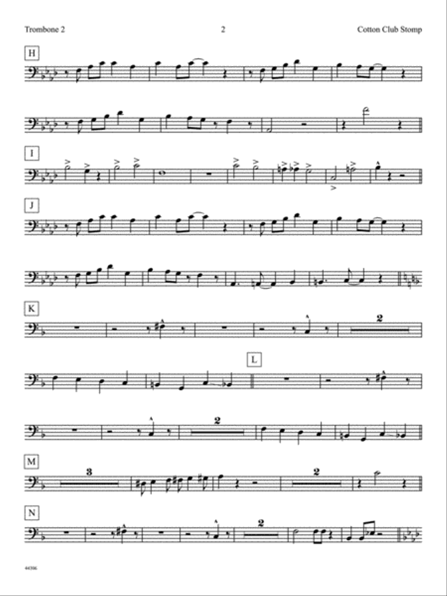 Cotton Club Stomp: 2nd Trombone Jazz Ensemble scores gallery preview page 2