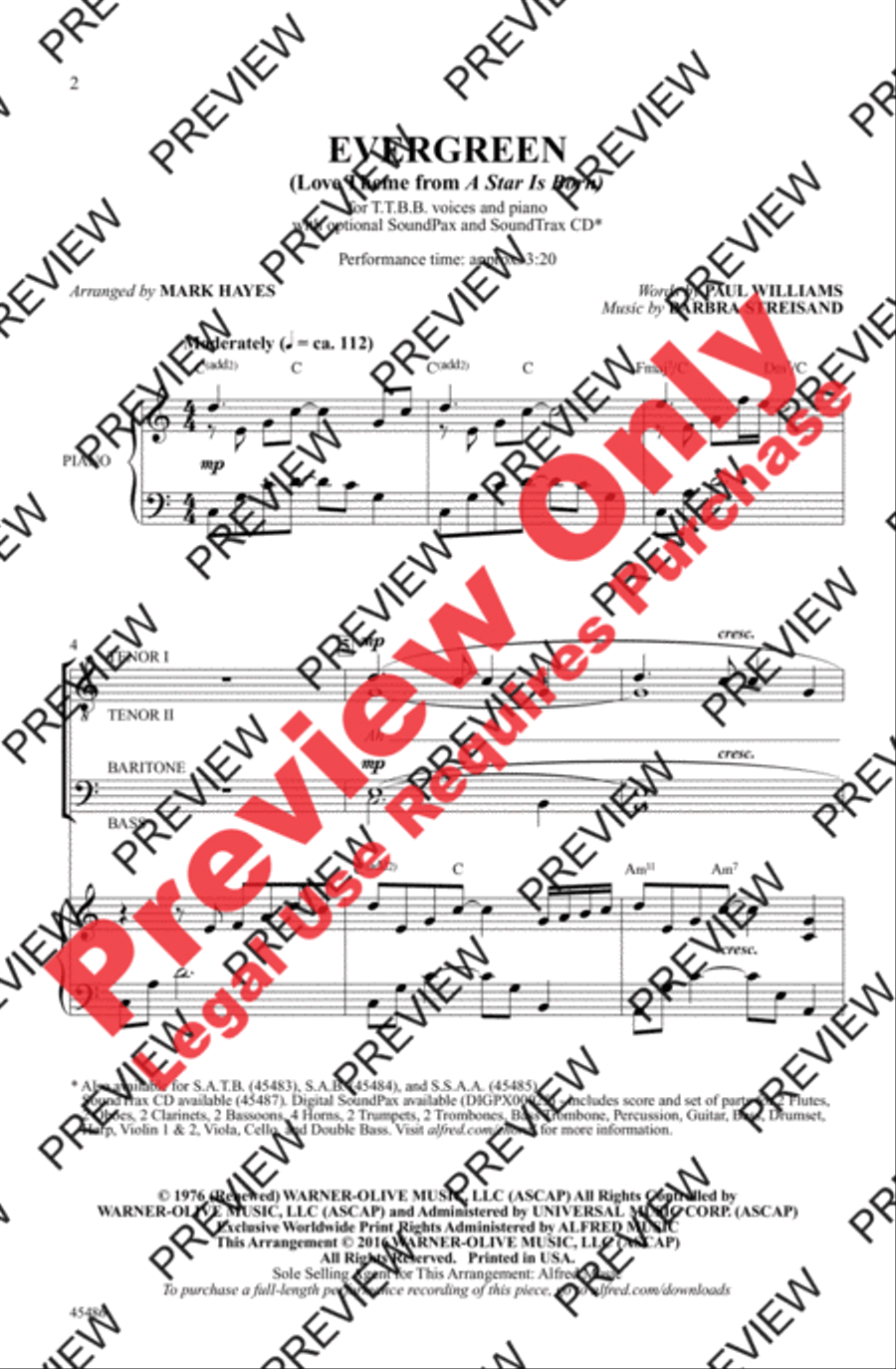 Evergreen Evergreen Men's Choir scores gallery preview page 2