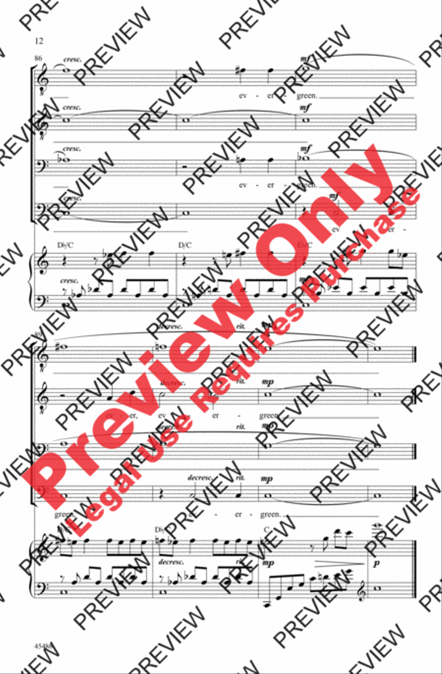 Evergreen Evergreen Men's Choir scores gallery preview page 12