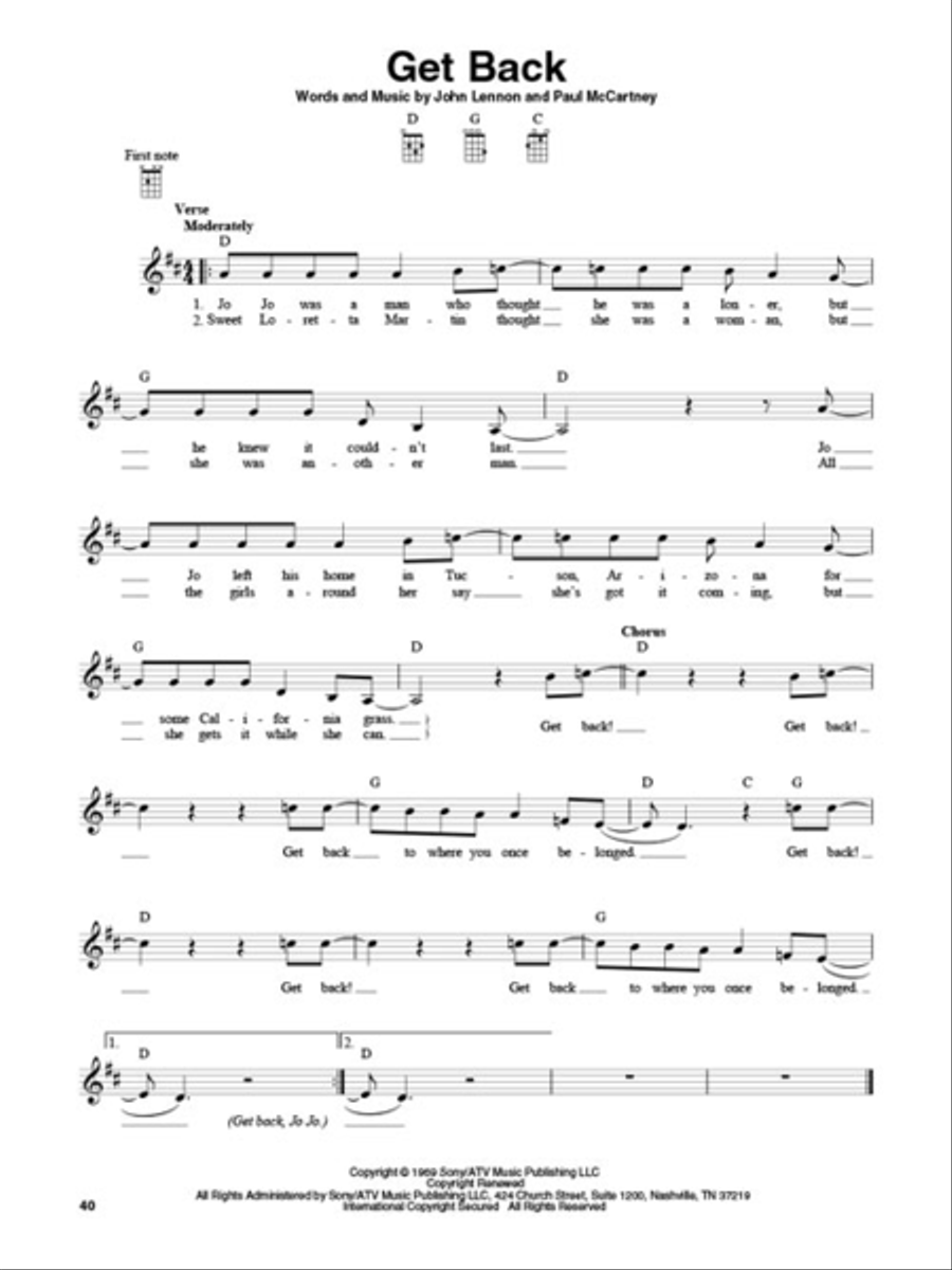 3-Chord Songs for Baritone Ukulele (G-C-D) Baritone Ukulele scores gallery preview page 5